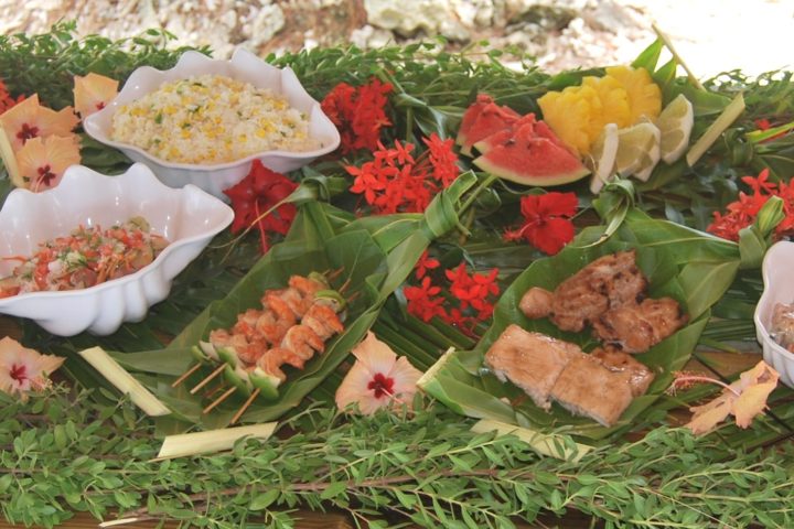 a bunch of food on a table